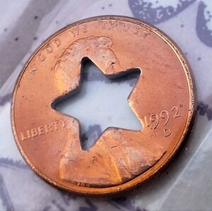 Stamped Penny Bookmark Star Embossed Collectible 1993